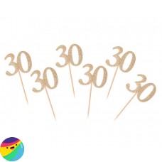 Št. 30 na palčki zlate barve 6/1